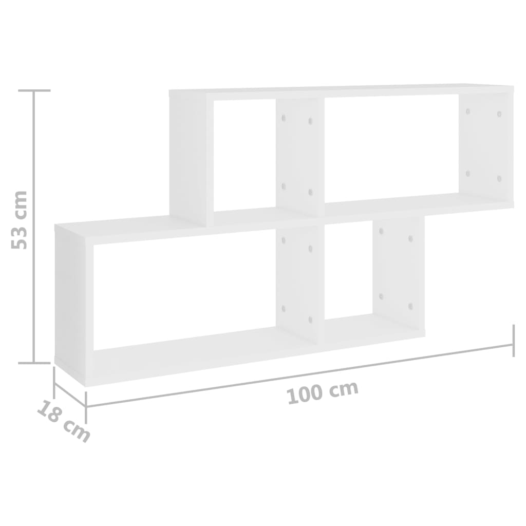 Étagère murale Blanc 100x18x53 cm Bois d’ingénierie