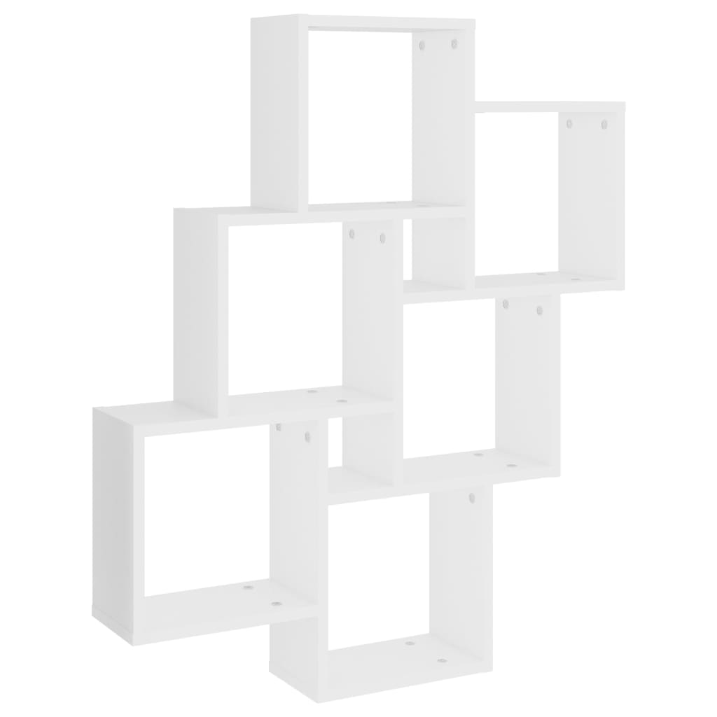 Étagère murale cube Blanc 78x15x93 cm Bois d’ingénierie