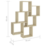 Étagère murale cube Chêne sonoma 78x15x93 cm Bois d’ingénierie