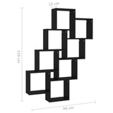 Étagère murale cube Noir 90x15x119 cm Bois d’ingénierie