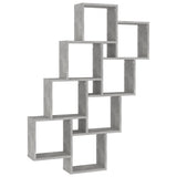 Étagère murale cube Gris béton 90x15x119 cm Bois d’ingénierie