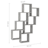 Étagère murale cube Gris béton 90x15x119 cm Bois d’ingénierie