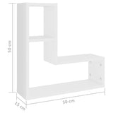 Étagères murales 2 pcs blanc 50x15x50 cm bois d'ingénierie