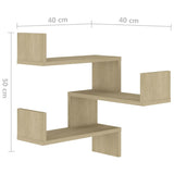 Étagère d'angle murale Chêne Sonoma 40x40x50 cm bois ingénierie