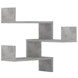 Étagères murales d'angle 2 pcs Gris béton Bois d’ingénierie