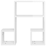 Étagères murales 2pcs blanc brillant 50x15x50cm bois ingénierie