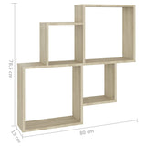 Étagère murale cube Chêne sonoma 80x15x78,5cm Bois d’ingénierie