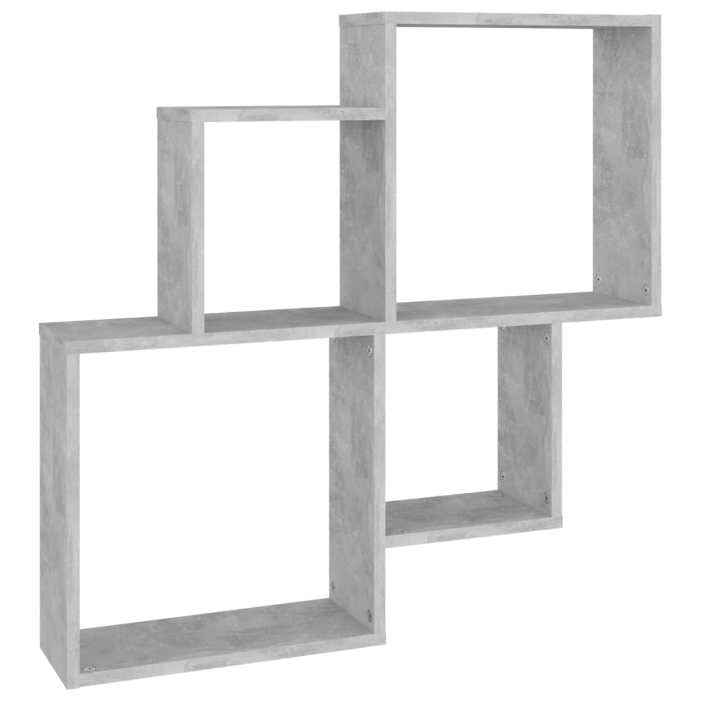 Étagère murale cube Gris béton 80x15x78,5 cm Bois d’ingénierie