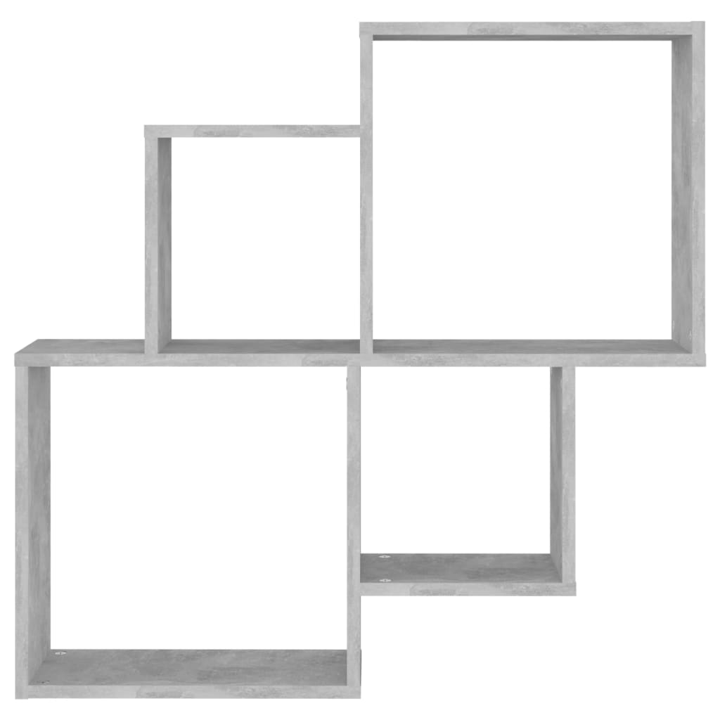 Étagère murale cube Gris béton 80x15x78,5 cm Bois d’ingénierie