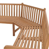 Banc d'angle de jardin 185x185x90 cm bois de teck solide