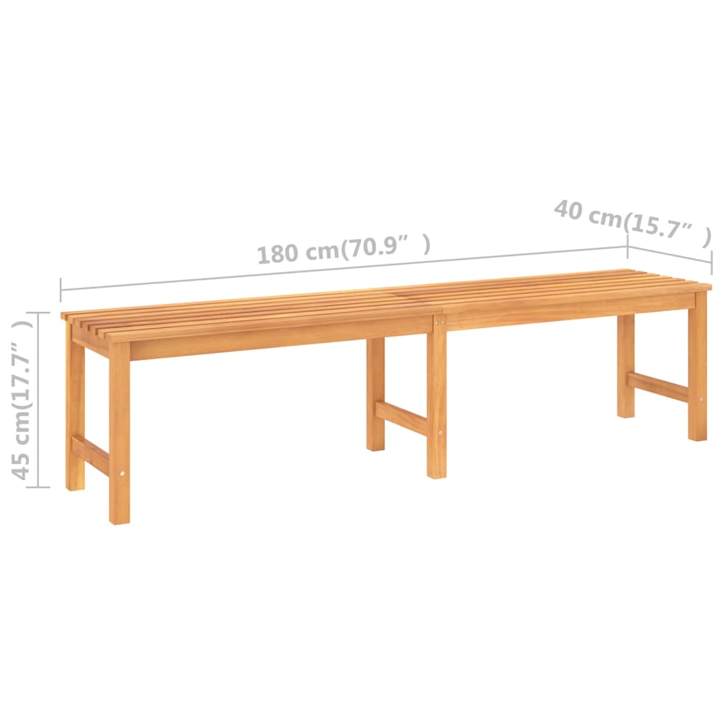 Gartenbank 180 cm aus massivem Teakholz