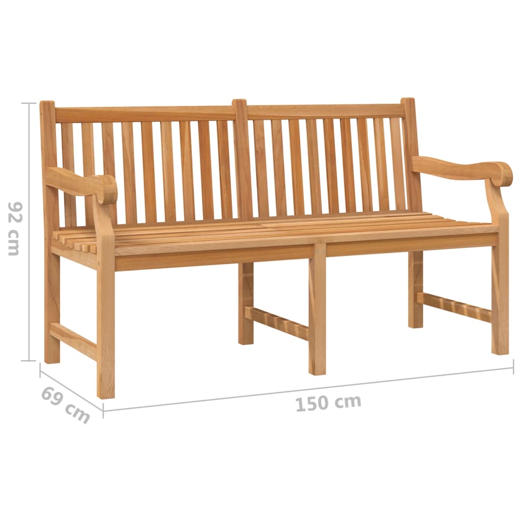 Banc de jardin 150 cm bois de teck massif