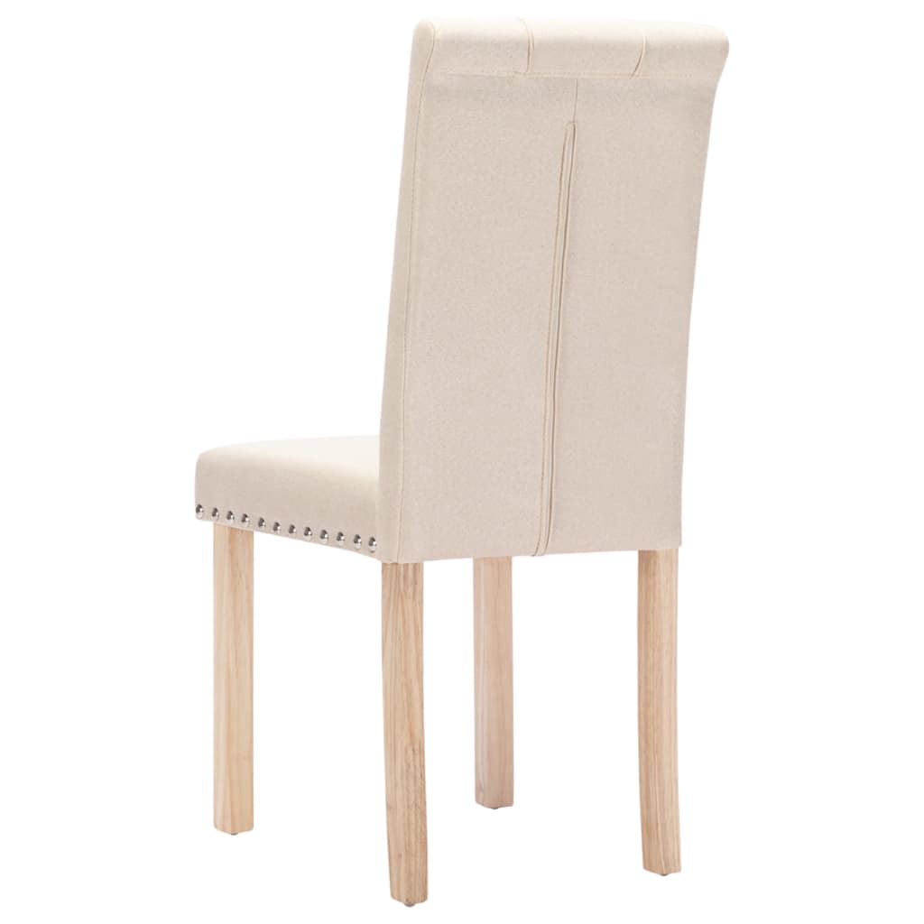 Chaises à manger lot de 4 crème tissu