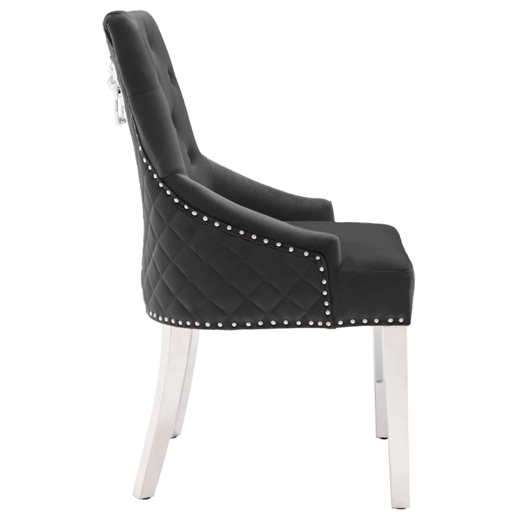 Chaise de salle à manger Noir Velours