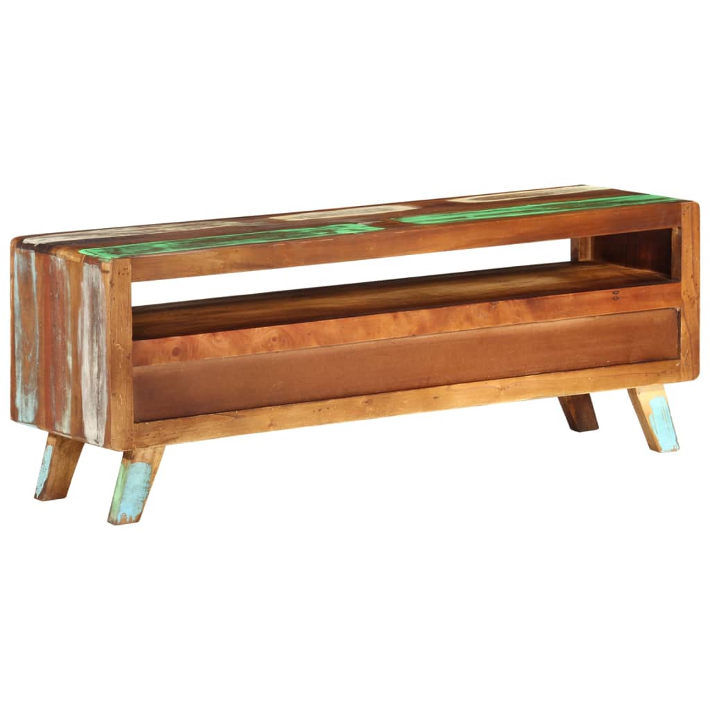 Meuble TV Multicolore 110x30x40 cm Bois massif de récupération