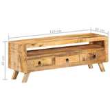 Meuble TV 110x30x40 cm Bois massif de manguier