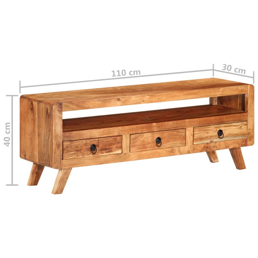 Meuble TV 110x30x40 cm Bois d'acacia massif