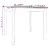 Table à dîner de jardin 85x85x75 cm Bois massif de teck