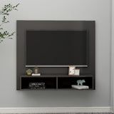 Meuble TV mural Gris brillant 102x23,5x90 cm Bois d’ingénierie