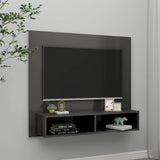 Meuble TV mural Gris brillant 102x23,5x90 cm Bois d’ingénierie