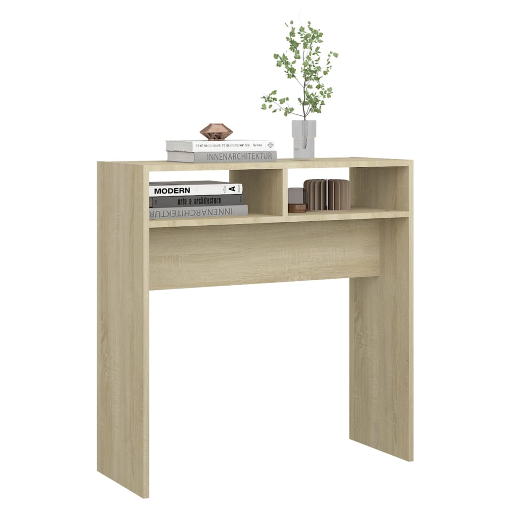 Table console chêne sonoma 78x30x80 cm bois d'ingénierie