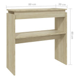 Table console chêne sonoma 80x30x80 cm bois d'ingénierie