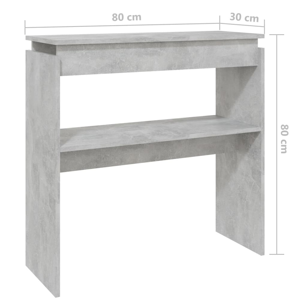 Table console Gris béton 80x30x80 cm Aggloméré