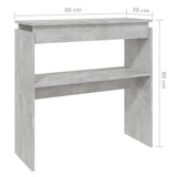 Table console Gris béton 80x30x80 cm Aggloméré