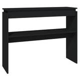 Black console table 102x30x80 cm engineered wood