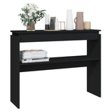 Black console table 102x30x80 cm engineered wood