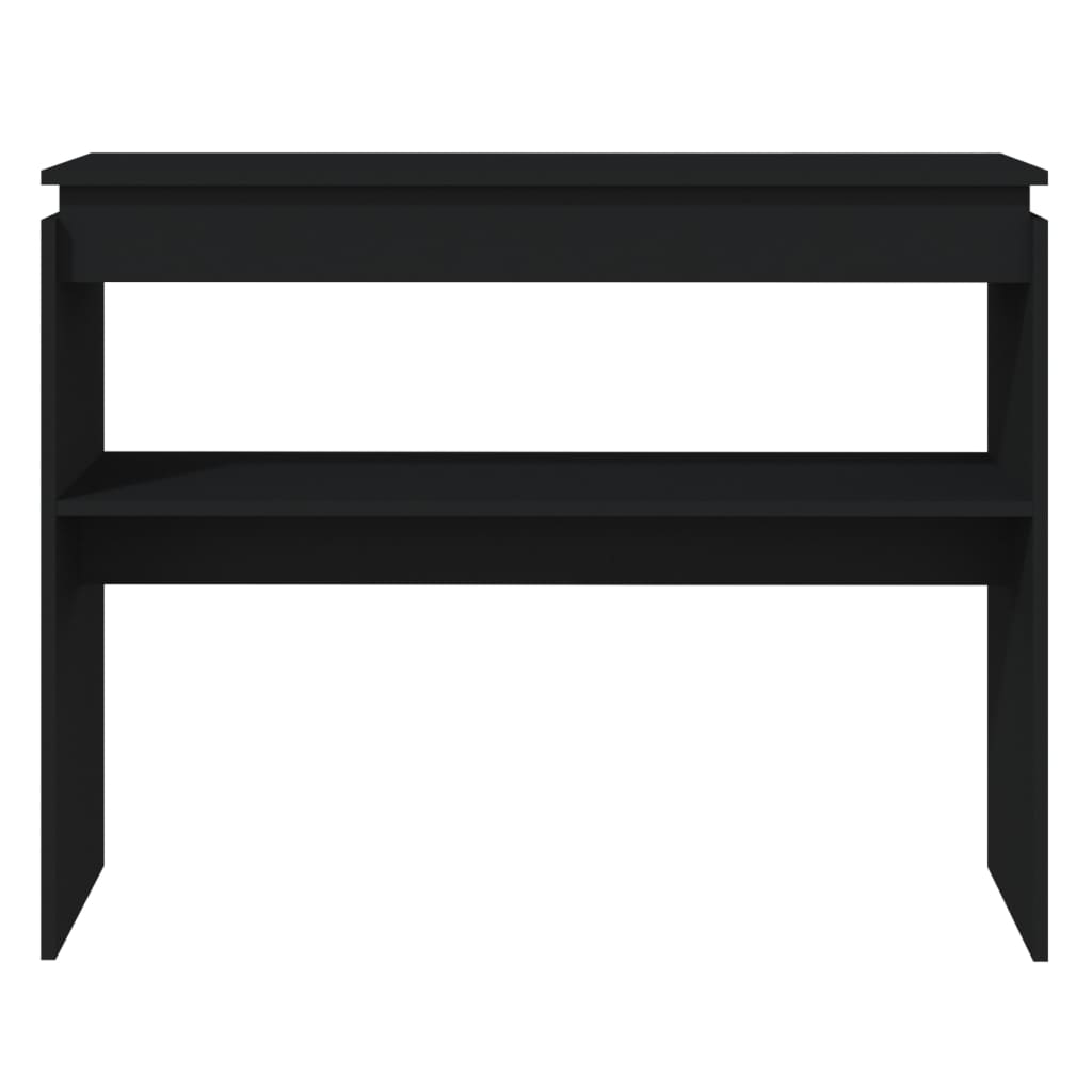 Black console table 102x30x80 cm engineered wood