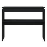 Black console table 102x30x80 cm engineered wood