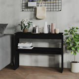 Black console table 102x30x80 cm engineered wood