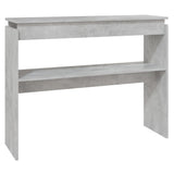 Concrete gray console table 102x30x80 cm engineered wood