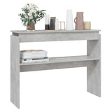 Concrete gray console table 102x30x80 cm engineered wood