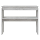 Concrete gray console table 102x30x80 cm engineered wood