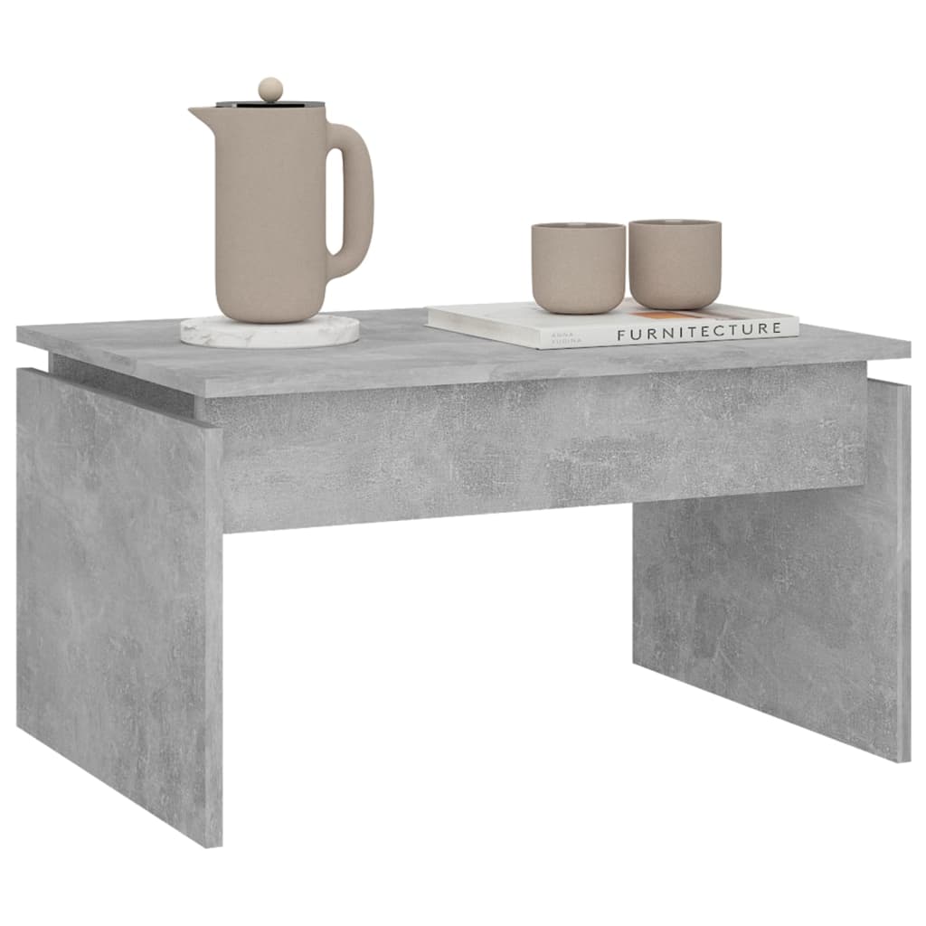 Concrete gray coffee table 68x50x38 cm engineered wood