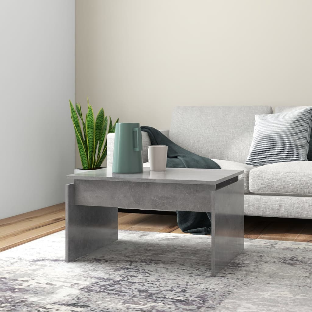 Concrete gray coffee table 68x50x38 cm engineered wood