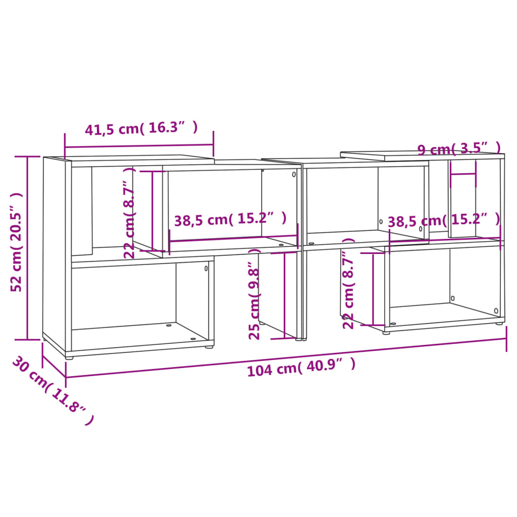 Meuble TV Blanc 104x30x52 cm Bois d’ingénierie