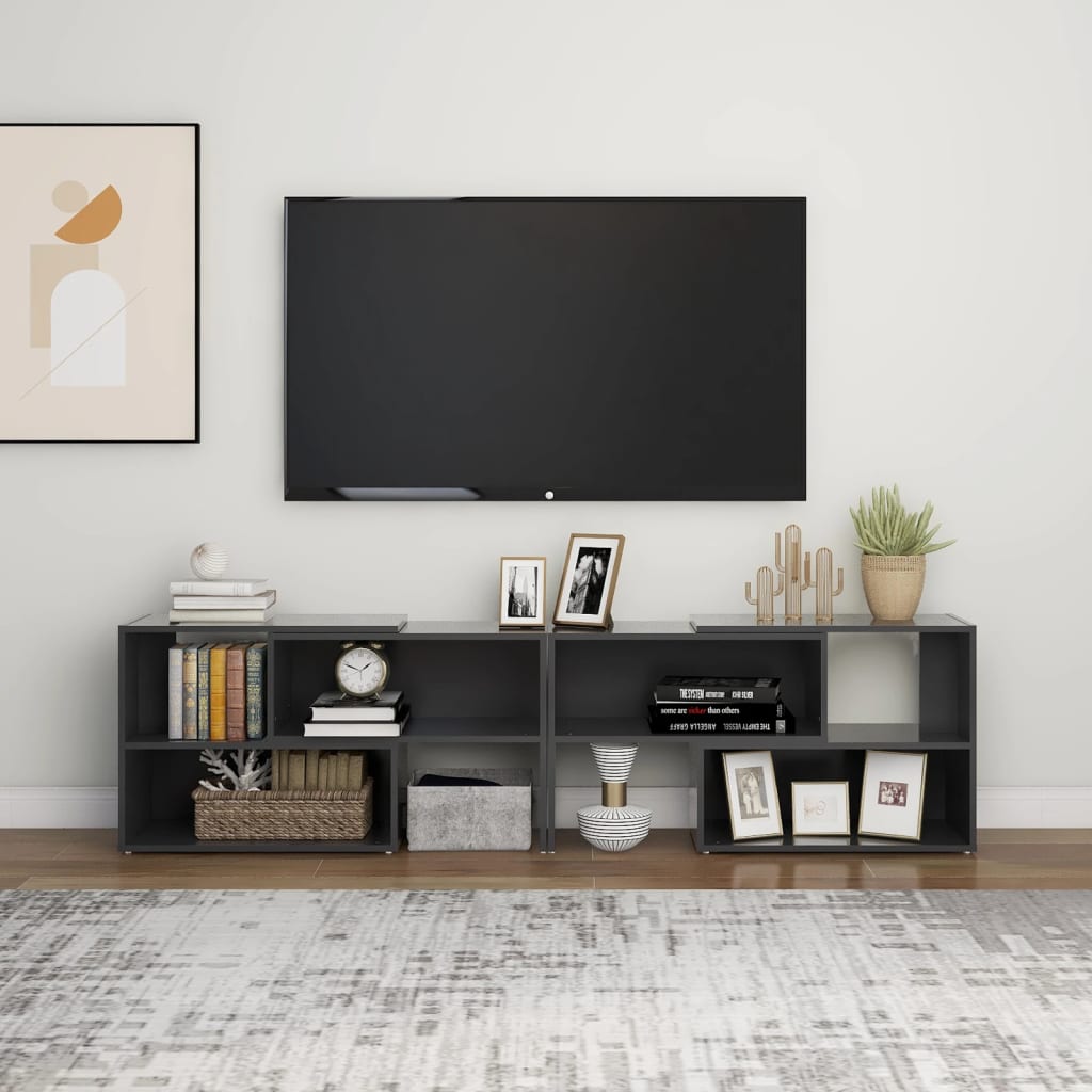 Meuble TV Gris 149x30x52 cm Bois d'ingénierie