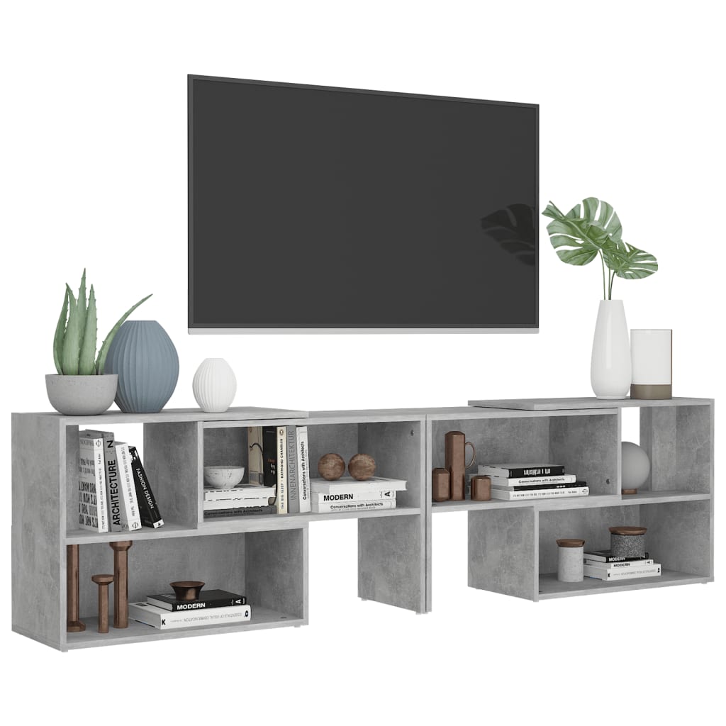 Meuble TV Gris béton 149x30x52 cm Bois d'ingénierie