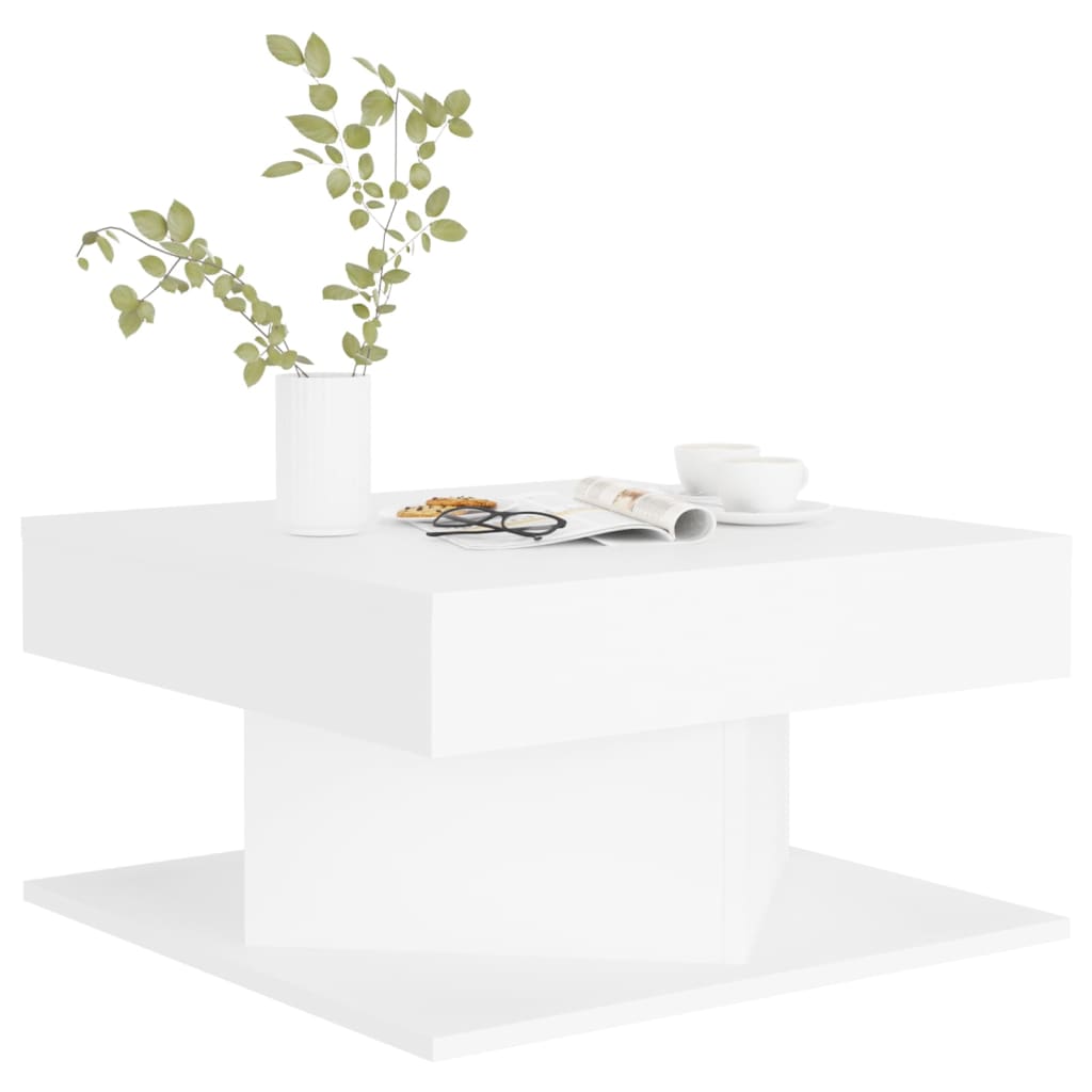 Coffee table White 57x57x30 cm Engineered wood