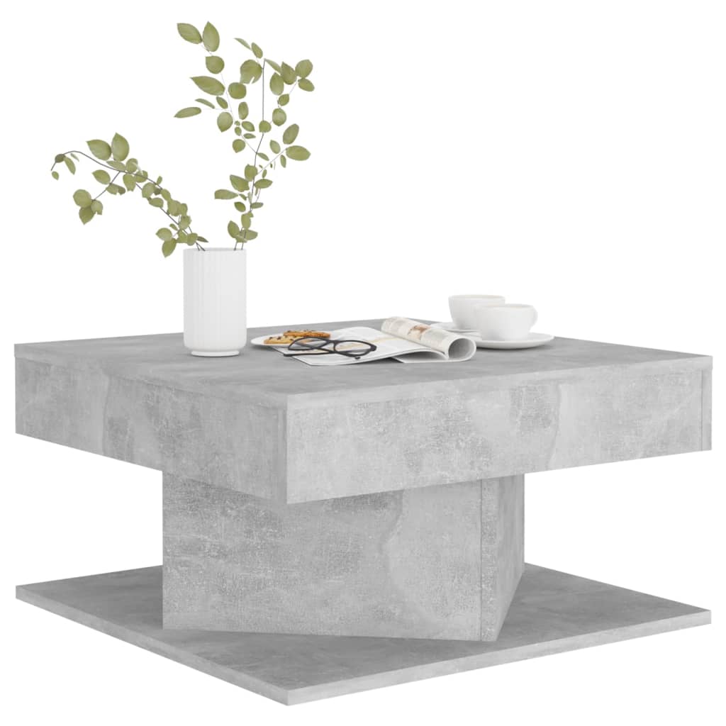 Table basse Gris béton 57x57x30 cm Bois d’ingénierie