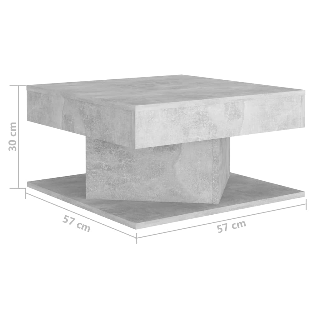 Table basse Gris béton 57x57x30 cm Bois d’ingénierie