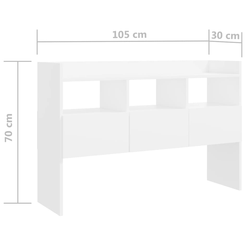 Buffet Blanc 105x30x70 cm Bois d’ingénierie