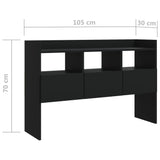 Buffet Noir 105x30x70 cm Bois d’ingénierie