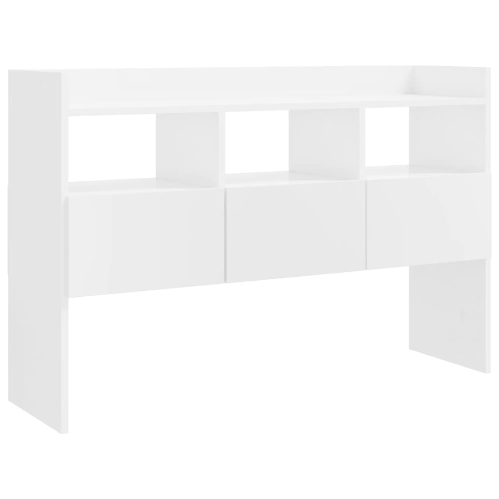 Buffet Blanc brillant 105x30x70 cm Bois d’ingénierie