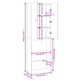 Meuble pour machine à laver Blanc brillant 64x25,5x190 cm