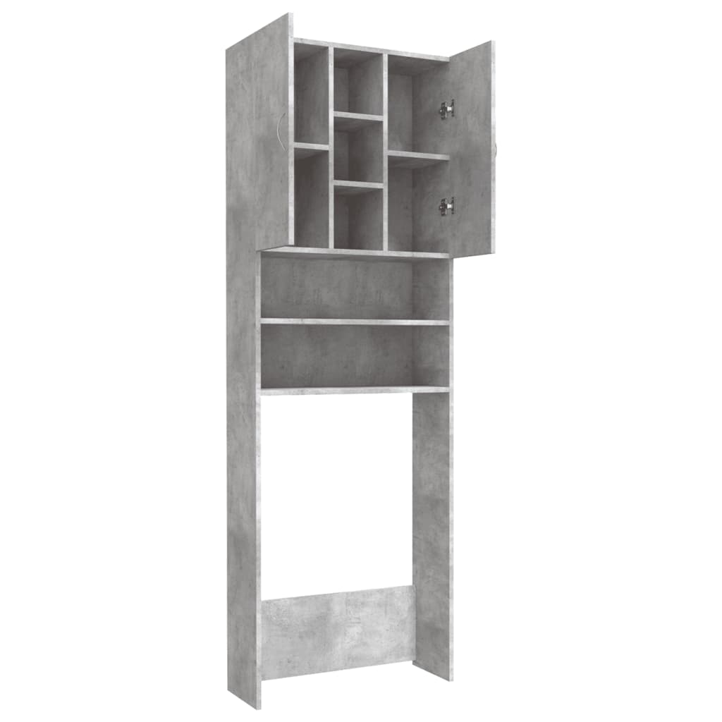 Meuble pour machine à laver Gris béton 64x25,5x190 cm