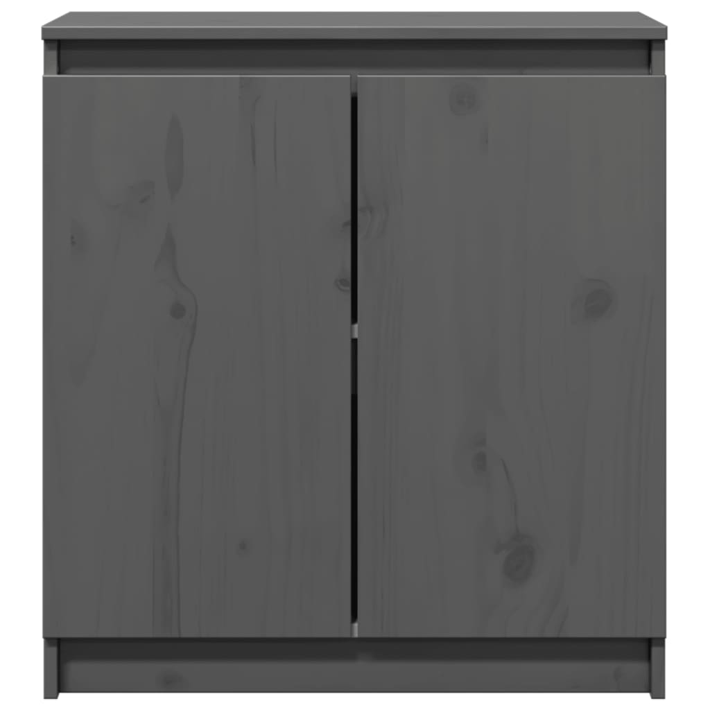 Armoire latérale gris 60x36x65 cm bois de pin massif